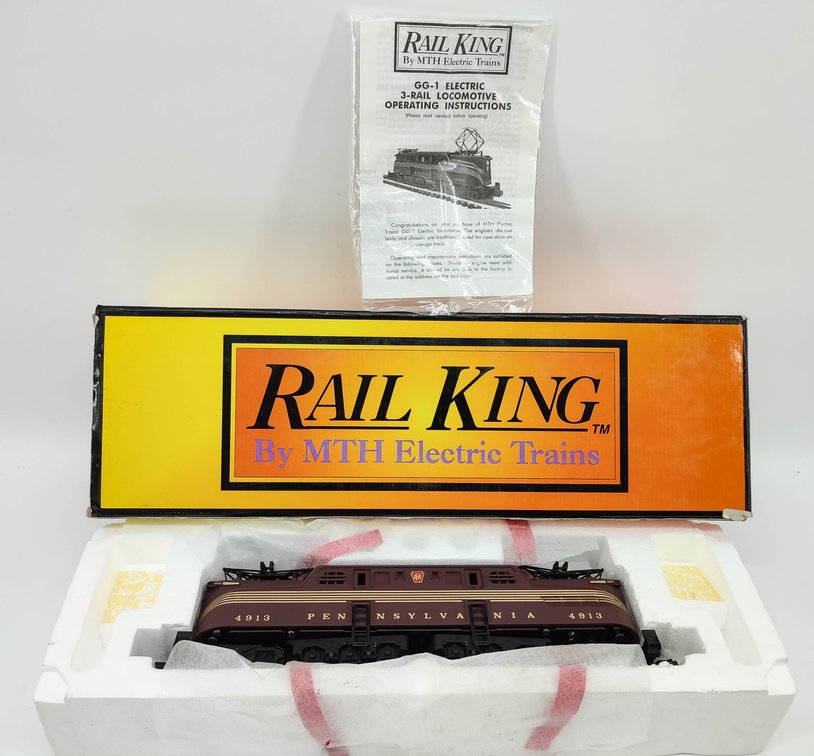 RAILKING GG-1 ELECTRIC 3-RAIL LOCOMOTIVE PENNSYLVANIA TUSCAN RED 5 STRIPE RK-2501 OB  INV 263230014