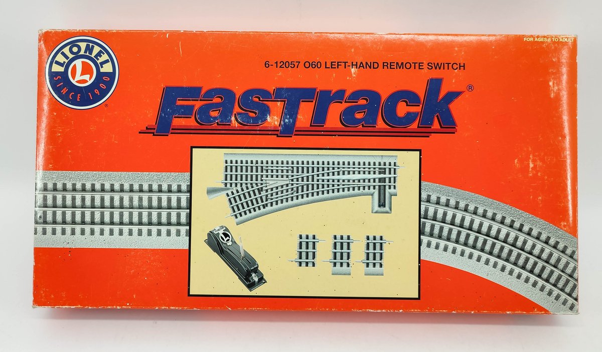 LIONEL FASTRACK O60 LEFT-HAND REMOTE SWITCH 6-12057 OB  INV 263230032