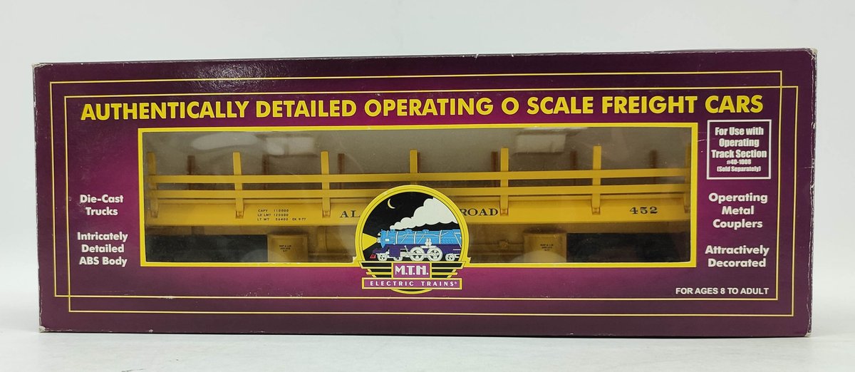 M.T.H. ALASKA 452 LOG CAR W/ OPERATING BAY 20-98326 OB  INV 263230044