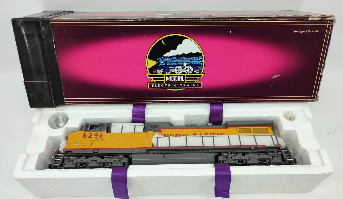 M.T.H. 3-RAIL UNION PACIFIC 6296 AC4400CW DIESEL ENGINE W/ PROTOS SOUND HI-RAIL WHEELS 20-2632-1 OB  INV 263230048