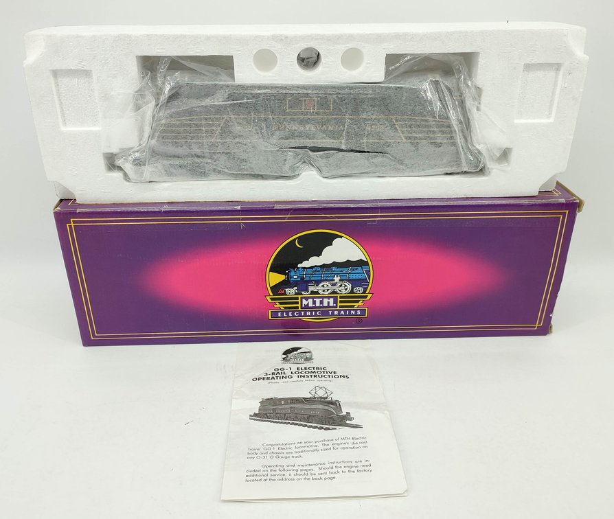M.T.H. PRR GREEN 1934 GOLD STRIPE 4899 GG-1 LOCOMOTIVE 3-RAIL W/ HORN MT-5103L OB  INV 263230051