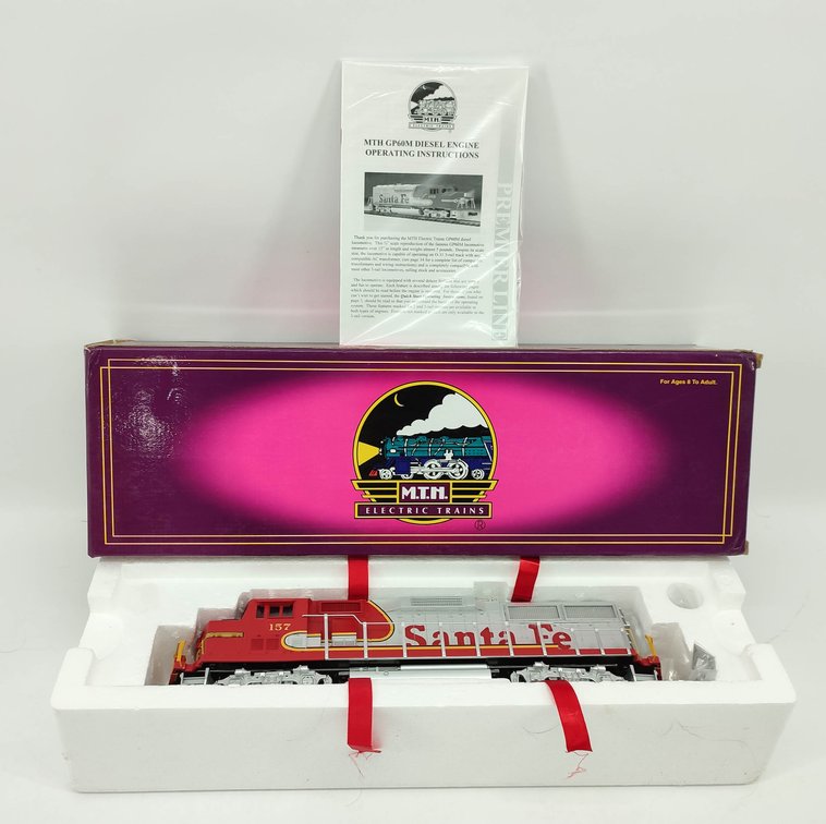 M.T.H. SANTA FE CAB 157 GP-60M DIESEL ENGINE 3-RAIL PROTOSOUND 20-2180-1 OB  INV 263230053