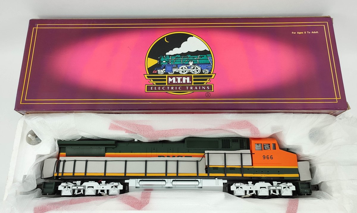 M.T.H. B.N.S.F. CAB 966 G.E. DASH-9 DIESEL LOCOMOTIVE 3 RAIL 20-2172-1 OB  INV 263230061