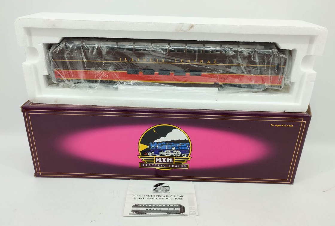 M.T.H. VISTA DOME PASSENGER CAR ILLINOIS CENTRAL SMOOTH 20-6761 OB  INV 263230072