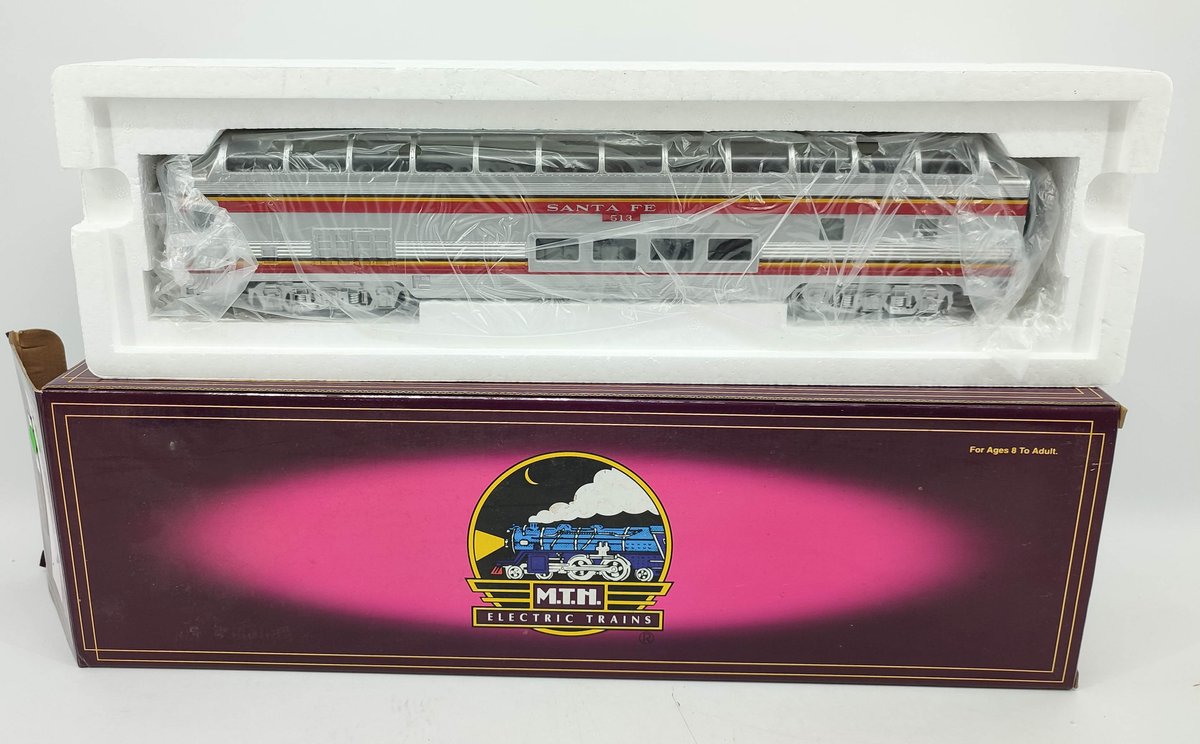 M.T.H. VISTA DOME PASSENGER CAR SANTA FE RIBBED 20-6770 OB  INV 263230069