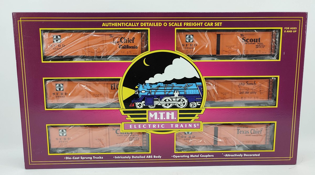 M.T.H. SANTA FE REEFER 6 CAR SET 20-90038 OB  INV 263230075