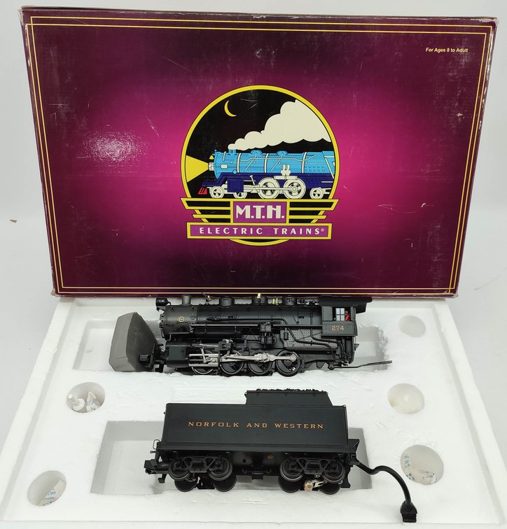 M.T.H. NORFOLK & WESTERN O-8-0 USRA STEAM ENGINE & TENDER PROTOS SOUND 3-RAIL 20-3123-1 OB  INV 263230076