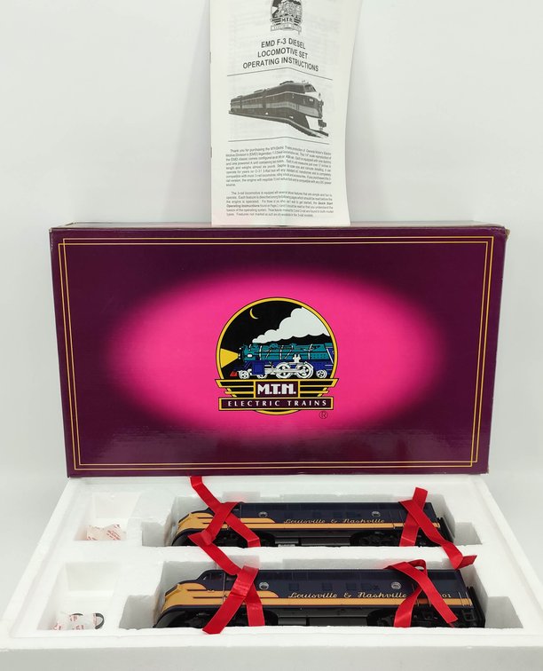 M.T.H. EMD F-3 AA DIESEL SET L&N A-A SET PROTO SOUND 3-RAIL MT-2152LP OB  INV 263230079