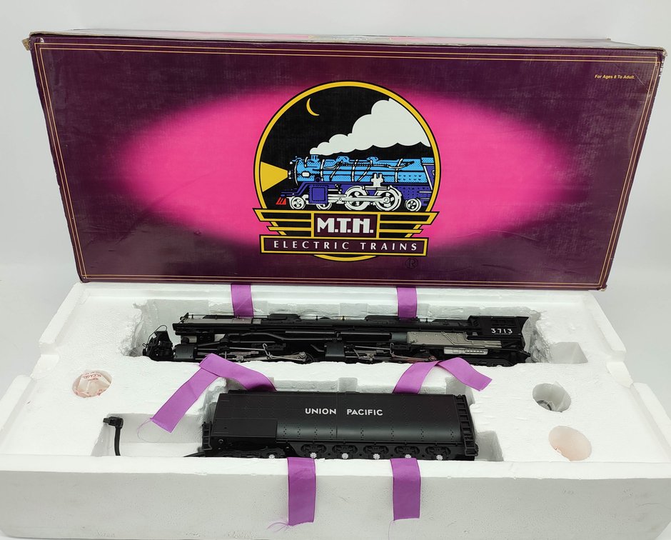 M.T.H. UNION PACIFIC 3713 O SCALE 4-6-6-4 CHALLENGER STEAM ENGINE & TENDER PROTO SOUND 3-RAIL OB  INV 263230081