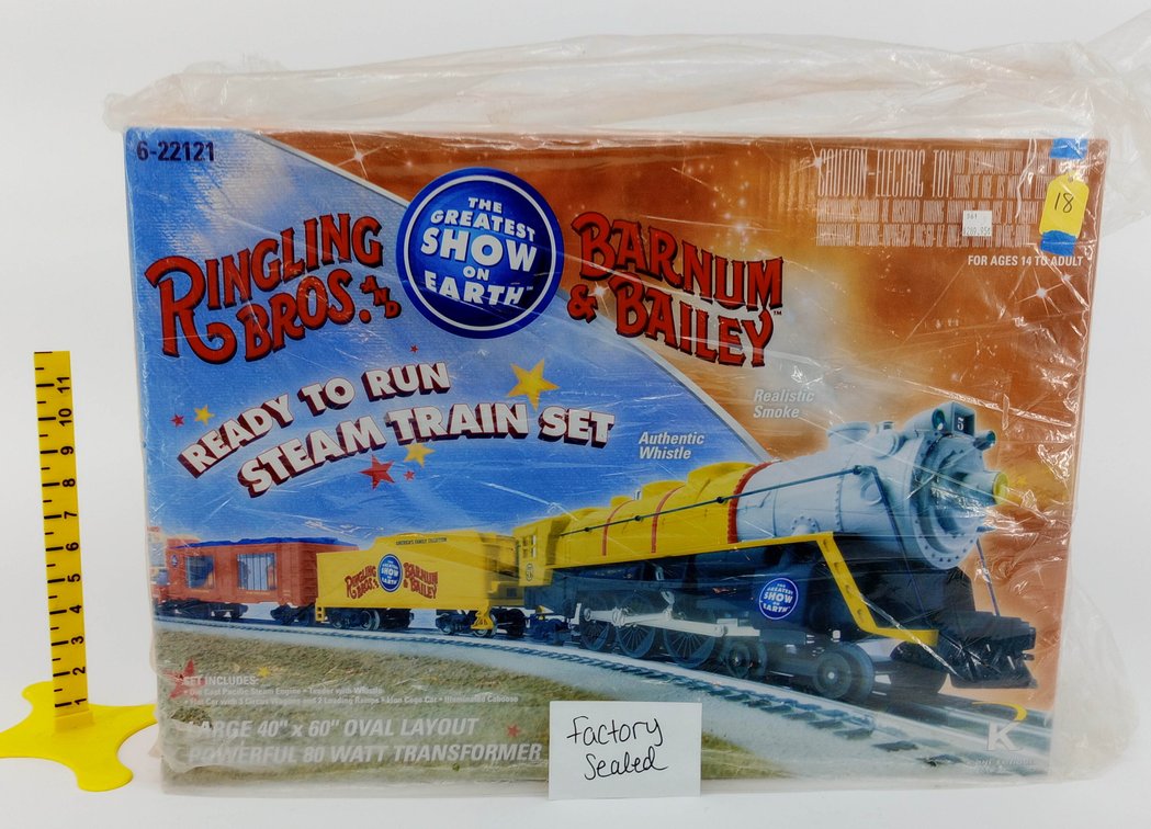 LIONEL 6-22121 RINGLING BROS BARNUM & BAILEY O GAUGE STEAM TRAIN SET, FACTORY SEALED OB  INV 263310004