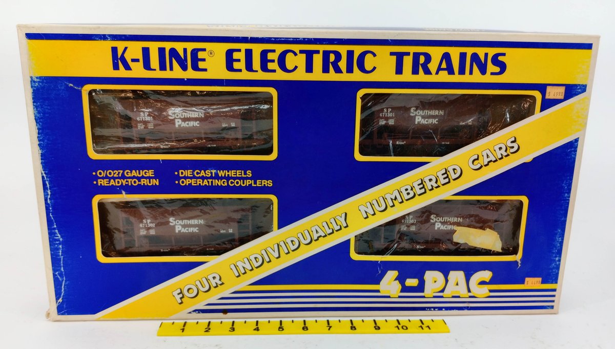 4 K-LINE O GAUGE K-6713A SOUTHERN PACIFIC ORE CARS, OB  INV 263310046