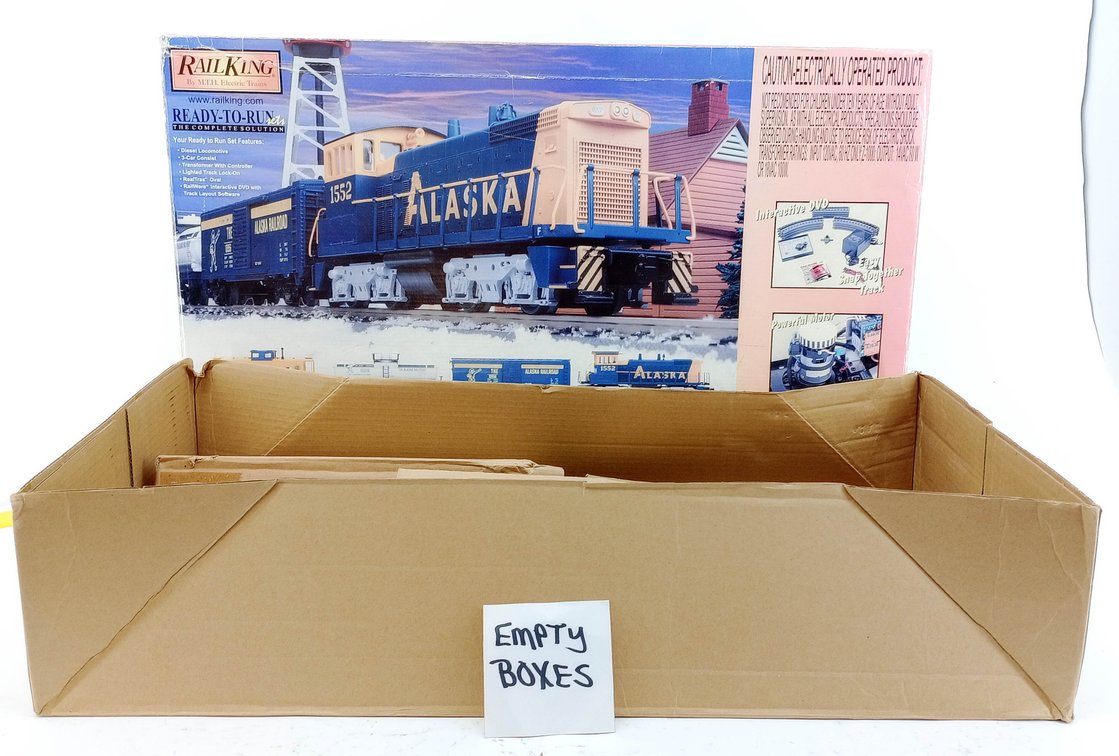 EMPTY BOXES: RAILKING MTH ALASKA RAILROAD 1552 DIESEL TRAIN SET EMPTY OB  INV 263310067