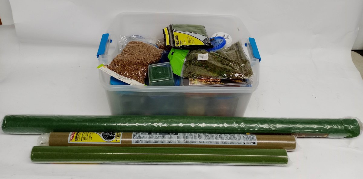 ASSORTED WOODLAND SCENICS POLY FIBER, FLORAL MOSS, GRASS MATS & SCENERY SUPPLIES  INV 263310096