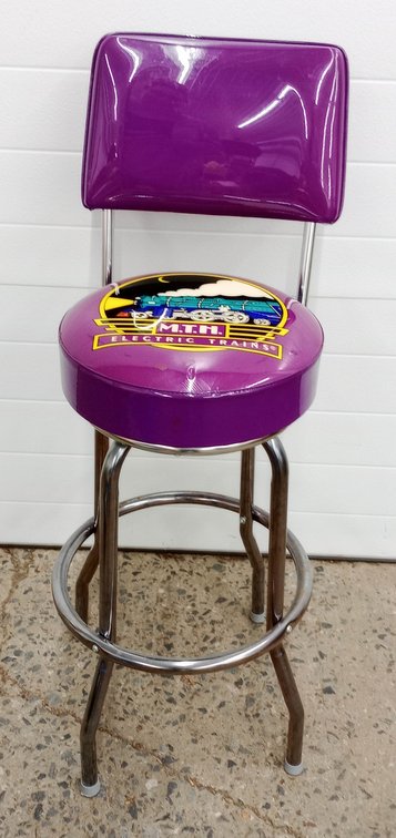 MTH BRANDED STOOL WITH BACK  INV 263310123