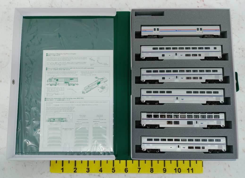KATO 10-1789 AMTRAK SUPERLINER I PHASE VI N GAUGE 6 CAR PASSENGER SET, OB INV 263330003