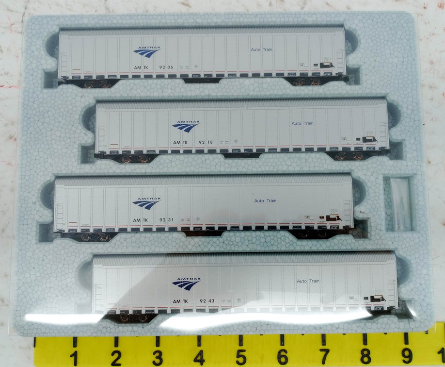 KATO 106-5505 AMTRAK PHASE V N SCALE 4 AUTORACKS, OB INV 263330006