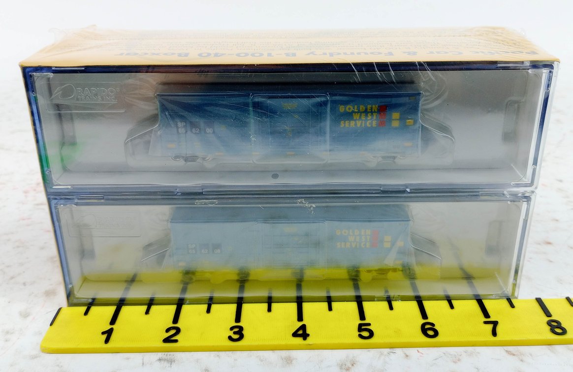 RAPIDO N GAUGE 537005 GOLDEN WEST W/ SP PATCH B-100-40 BOXCARS 6 PACK, SEALED OB INV 263330015