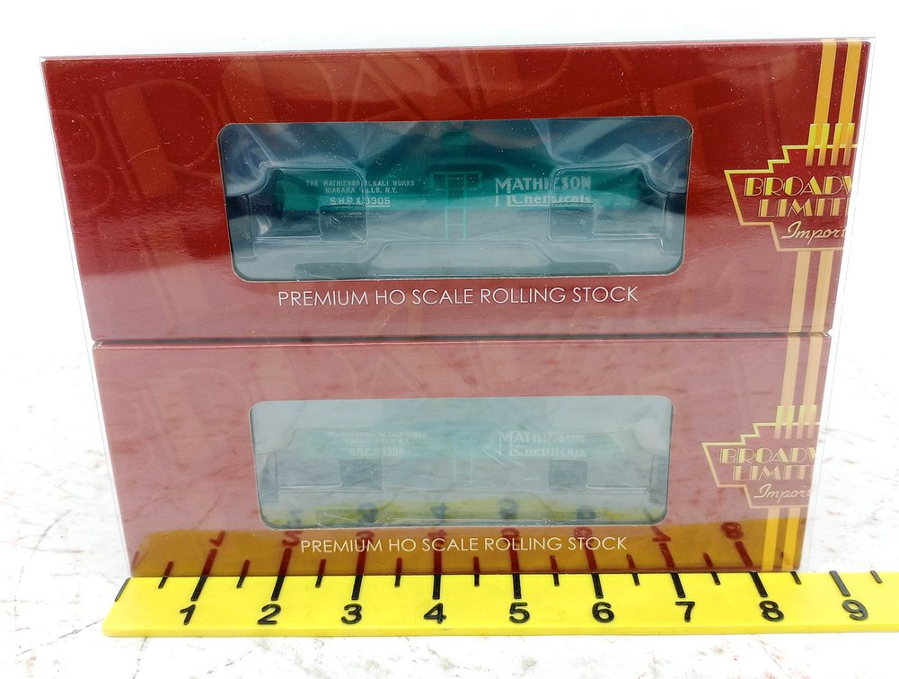 4 BROADWAY LIMITED  N GAUGE 6175 MATHIESON 6000 GAL CHLORINE TANK CARS, 4 OBS INV 263330018