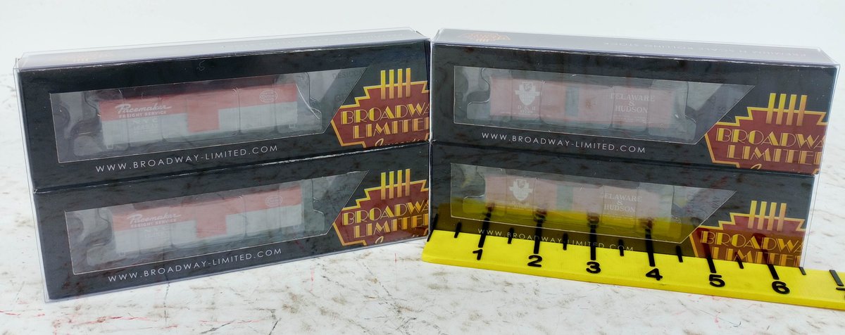 4 BROADWAY LIMITED N GAUGE 7277 & 7282 D&H & NYC PACEMAKER 40' BOXCARS, 4 OBS INV 263330035
