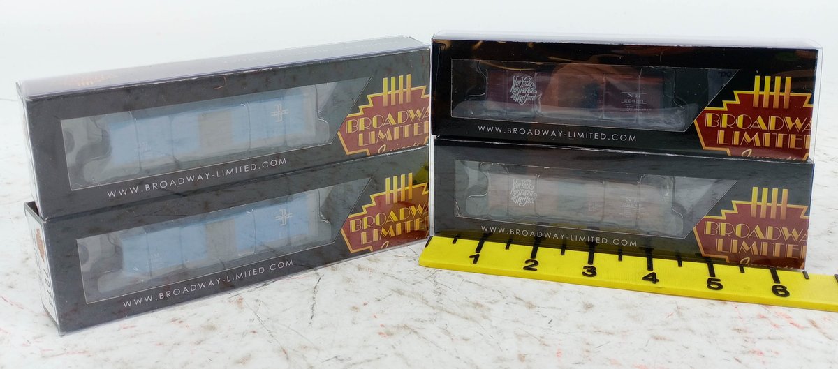 2 BROADWAY LIMITED 7279 & 7274 N SCALE USRA 40' BOXCAR 2-PACKS, NEW HAVEN & B&M, 4 OBS INV 263330034