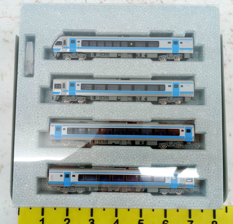 KATO N GAUGE 10-1503 JR SHIKOKU 2000 SERIES NANPU 4 CAR DIESEL TRAIN SET, OB INV 263330052