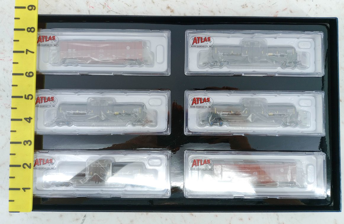 ATLAS MASTER N SCALE 50 005 823 SCMX TANK CARS & BNSF HOPPER BUFFER CARS, OB INV 263330056