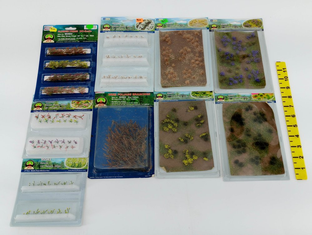 ASSORTED JTT HO SCALE LANDSCAPE DETAILING & FLOWER PLANTS SCENERY INV 263330091