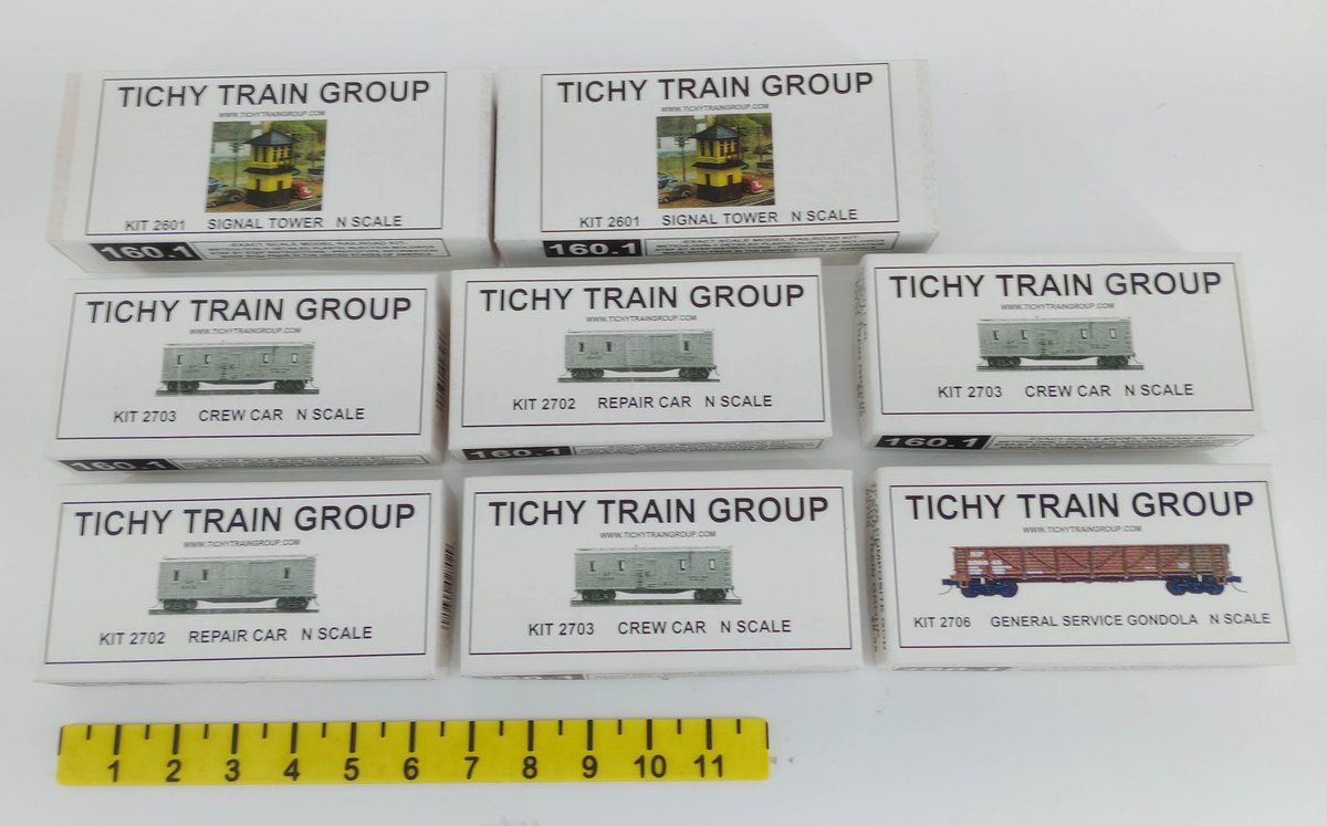 8 TICHY TRAIN GROUP N SCALE REPAIR CARS, CREW CARS, SIGNAL TOWERS & GONDOLA KITS, 8 OBS NNC INV 263330132