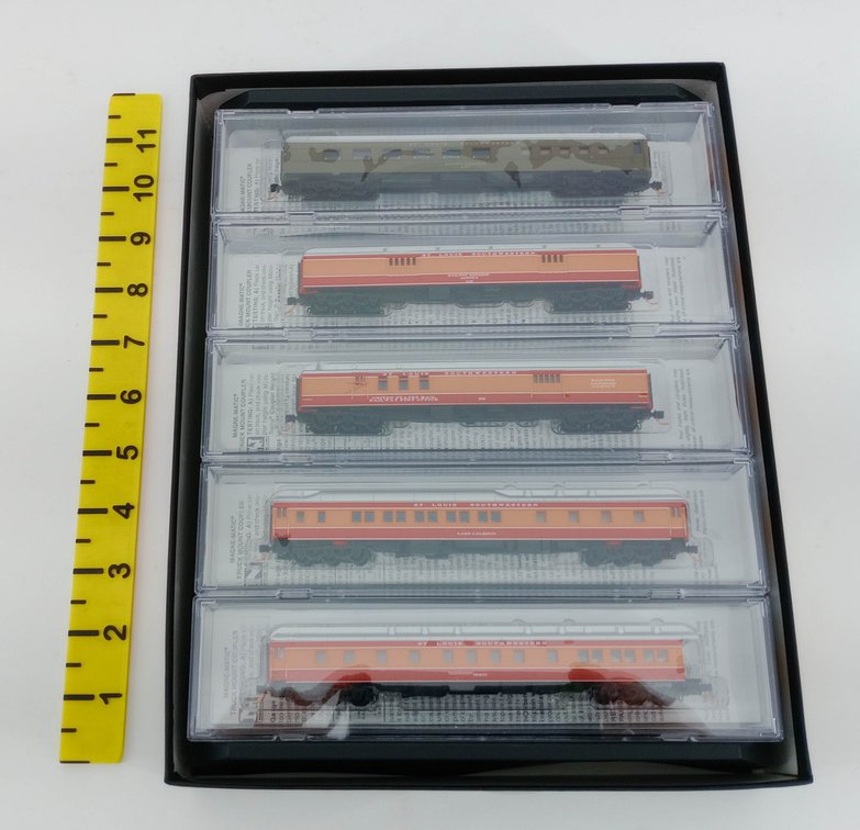 MICRO-TRAINS 993 01 720 COTTON BELT DAYLIGHT HEAVYWEIGHT 5-PACK N SCALE PASSENGER CARS, OB INV 263330137