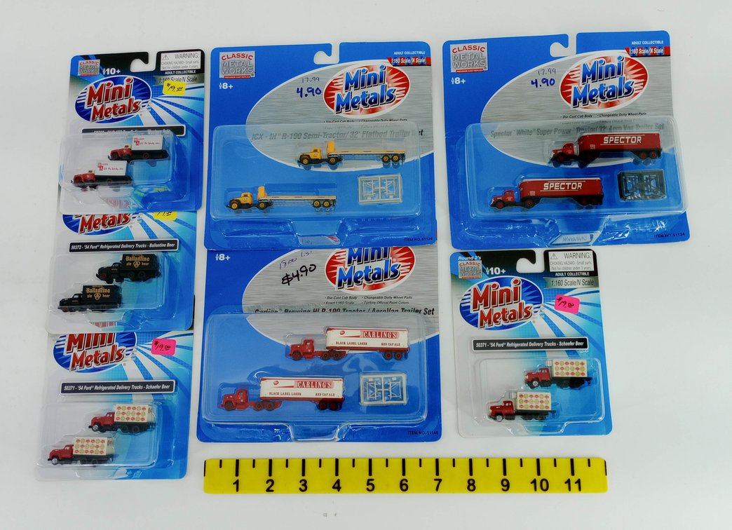 ASSORTED CLASSIC METAL WORKS MINI METALS N SCALE TRUCKS & TRAILER SETS, OBS INV 263330145