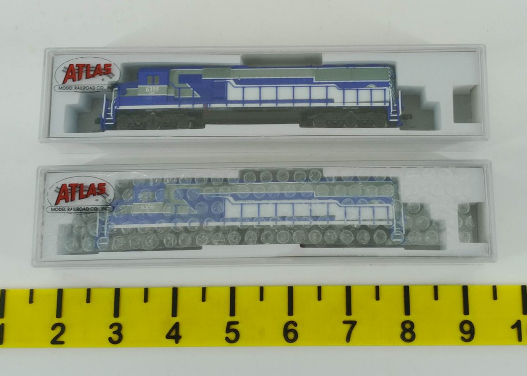 2 ATLAS N SD50 LAKE STATE RAILWAY LOCOMOTIVES 6355 & 6356, 2 OBS INV 263330150