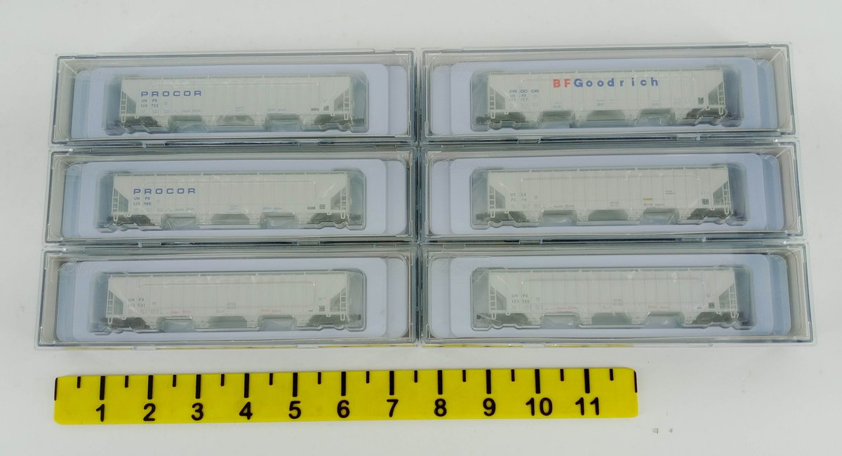 6 N SCALE PROCOR 5820 UNPX & DCLX COVERED HOPPERS, 6 OBS INV 263330155