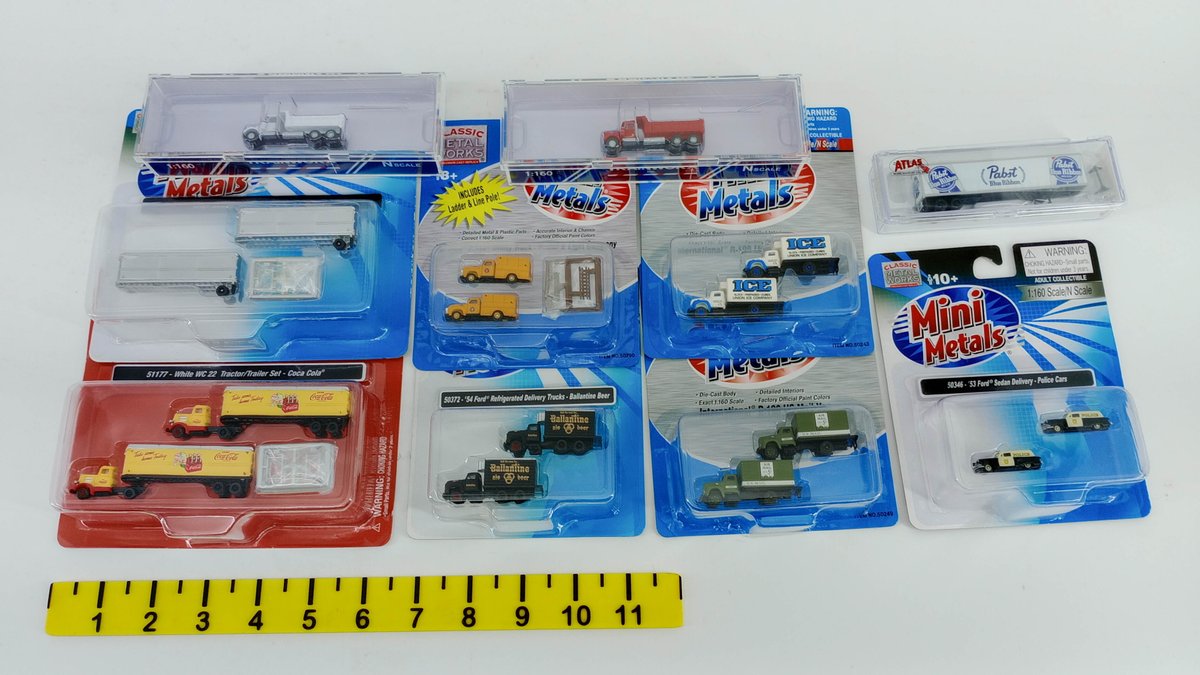 ASSORTED MINI METALS & TRAINWORX N SCALE TRUCKS & TRAILERS INV 263330167