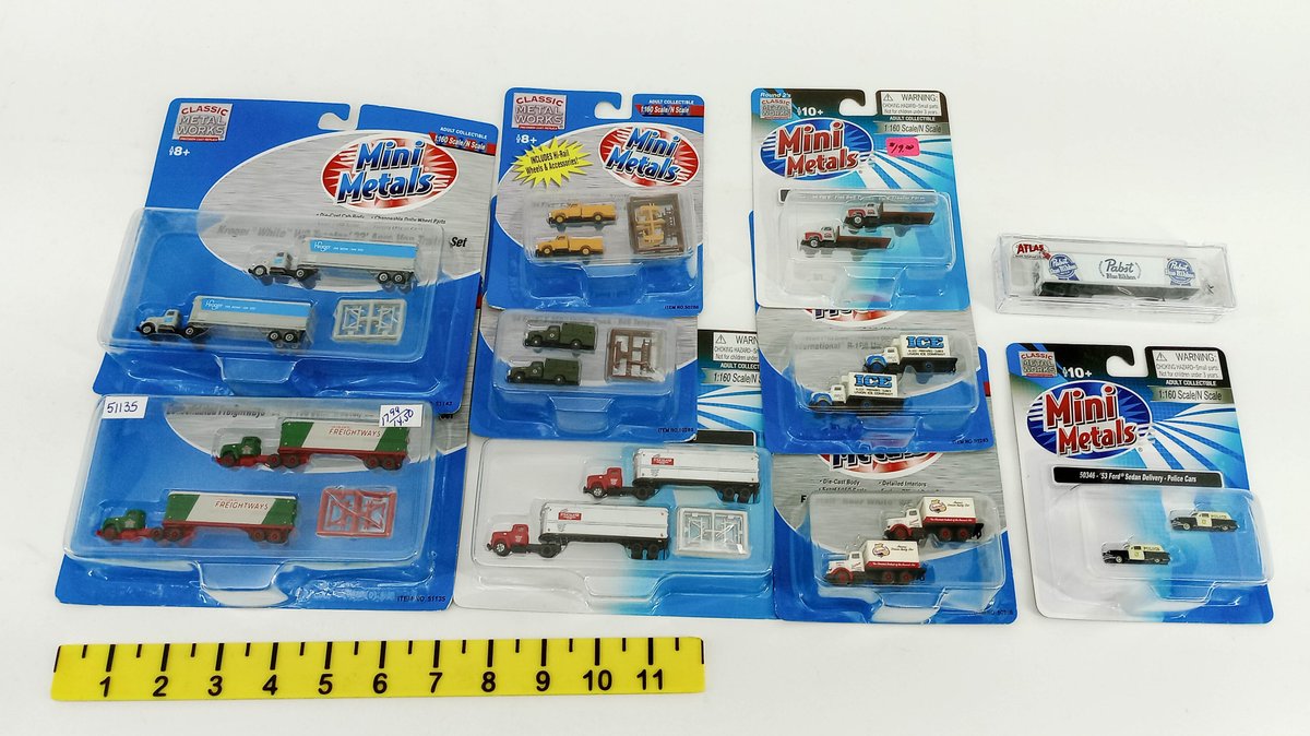 ASSORTED CLASSIC METAL WORKS MINI METALS N SCALE TRUCKS & ATLAS PABST TRAILER INV 263330168