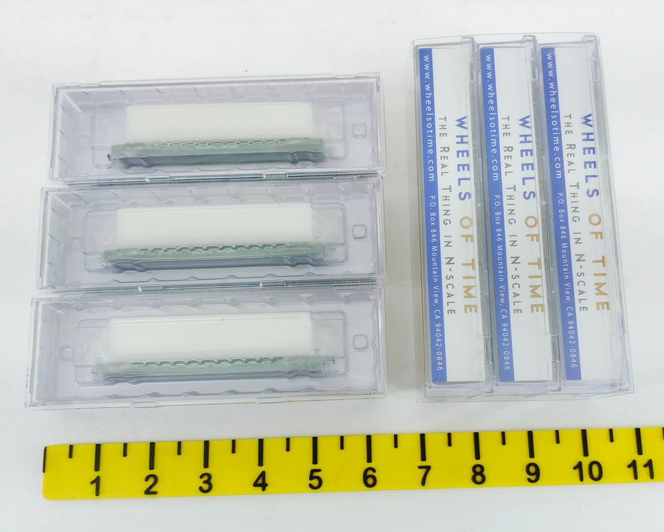 6 WHEELS OF TIME N SCALE BN & WP 53'-6" FISH BELLY FLATCARS, 6 OBS INV 263330177