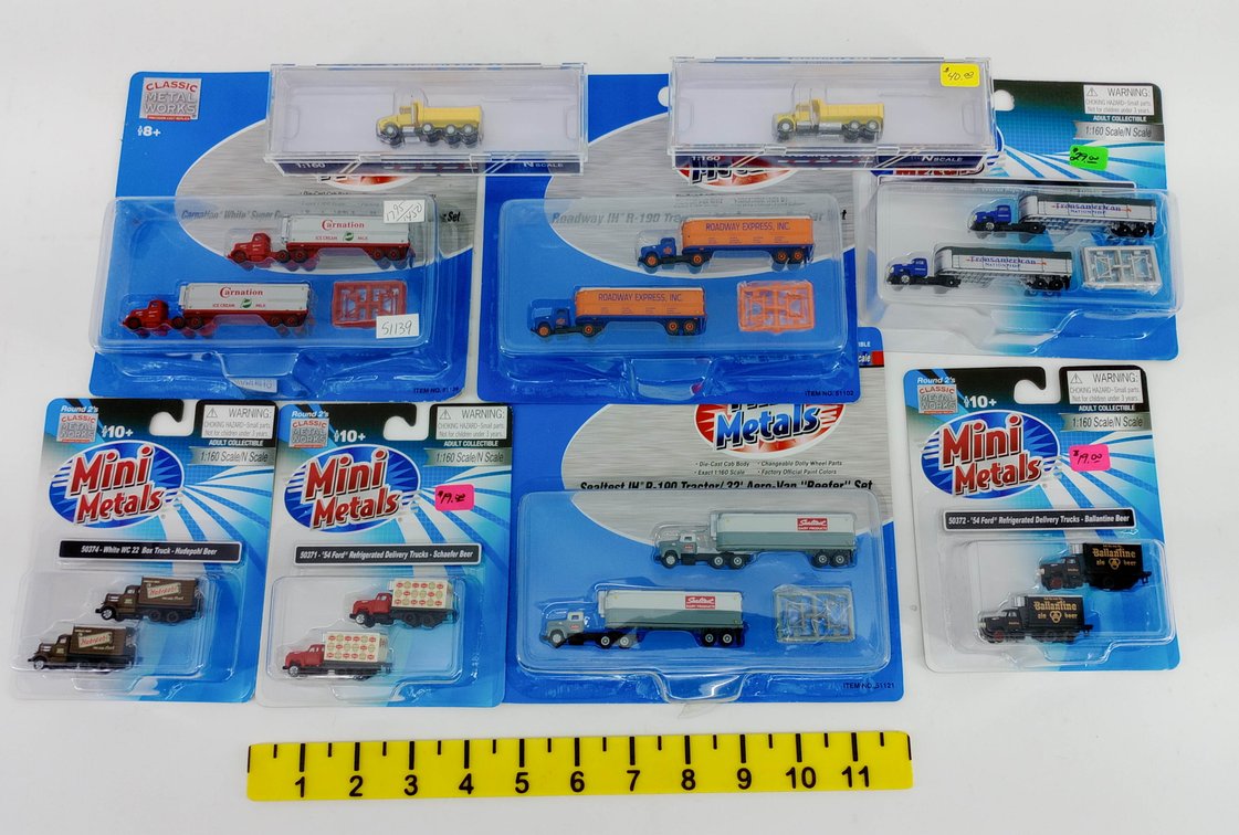 ASSORTED CLASSIC METAL WORKS MINI METALS & TRAINWORX N SCALE TRUCKS INV 263330188