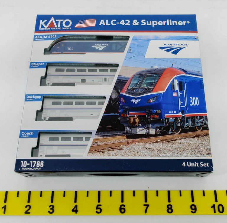 KATO 10-1788 AMTRAK ALC-42 & SUPERLINER 4 UNIT N SCALE PASSENGER SET, OB INV 263330199