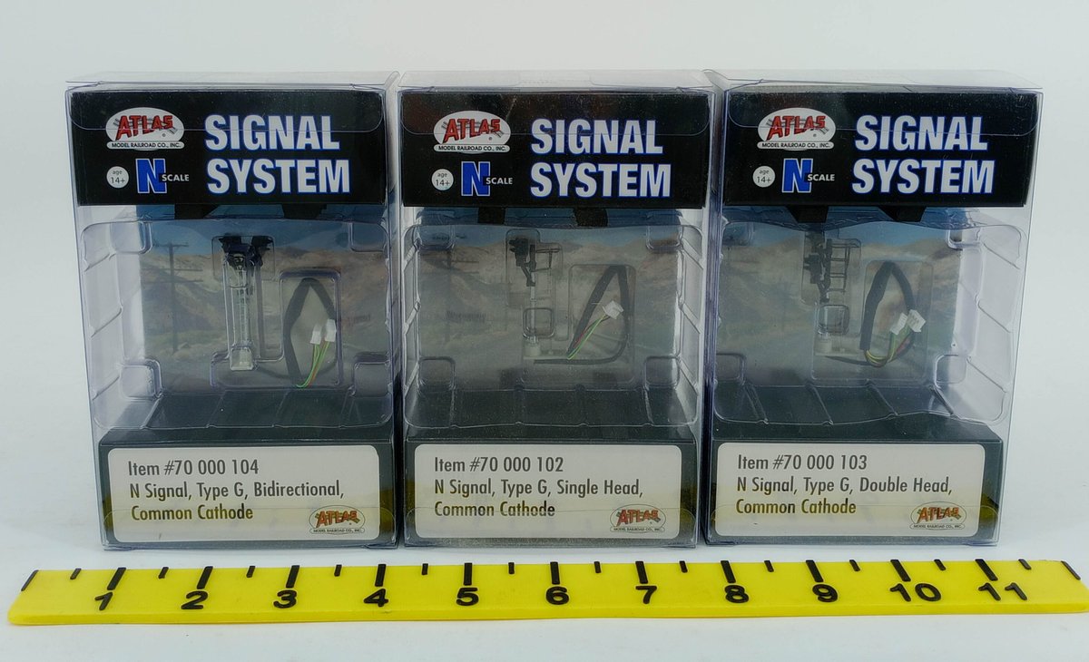 3 ATLAS N SCALE TYPE G SIGNAL SYSTEMS 70000102, 70000103 & 70000104, 3 OBS INV 263330201