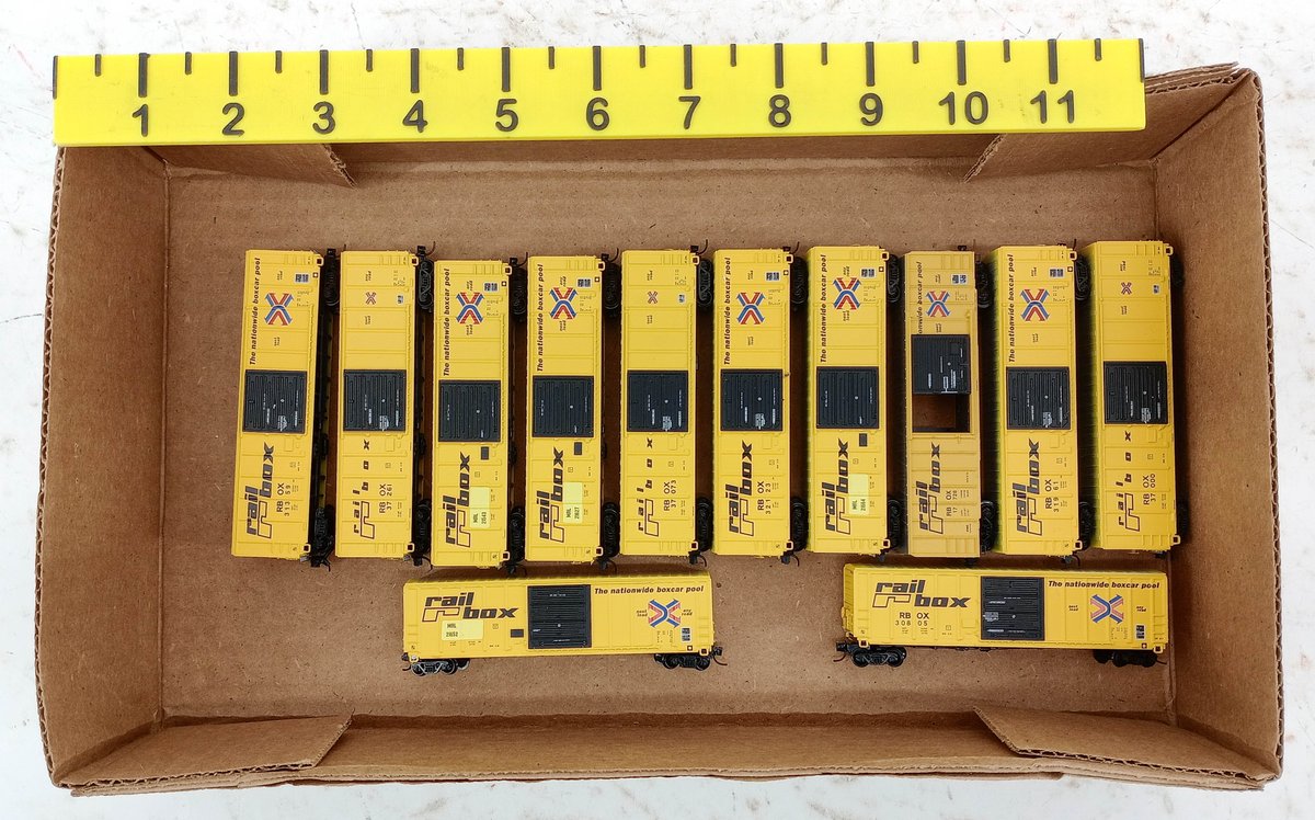 12 N SCALE RAILBOX 50FT BOXCARS INV 263330208