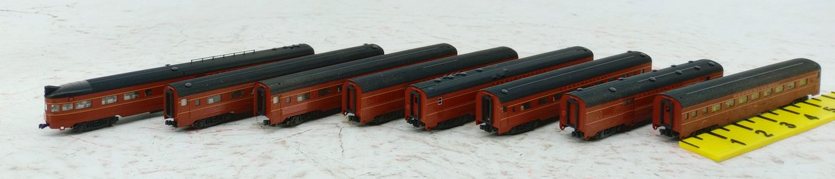 8 KATO N SCALE PENNSYLVANIA PASSENGER CARS W/ OBSERVATION INV 263330207