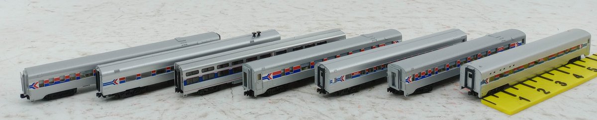 7 AMTRAK N SCALE PASSENGER CARS INCL BILEVEL INV 263330211