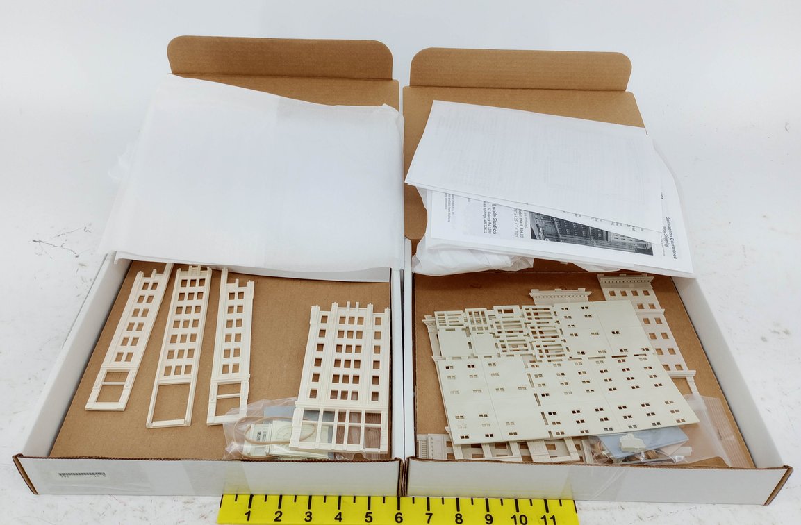 2 LUNDE STUDIOS N SCALE IVORY TOWER NK-10 & ASHBURY HOTEL NK-9 BUILDING KITS, 2 OBS NNC INV 263330214