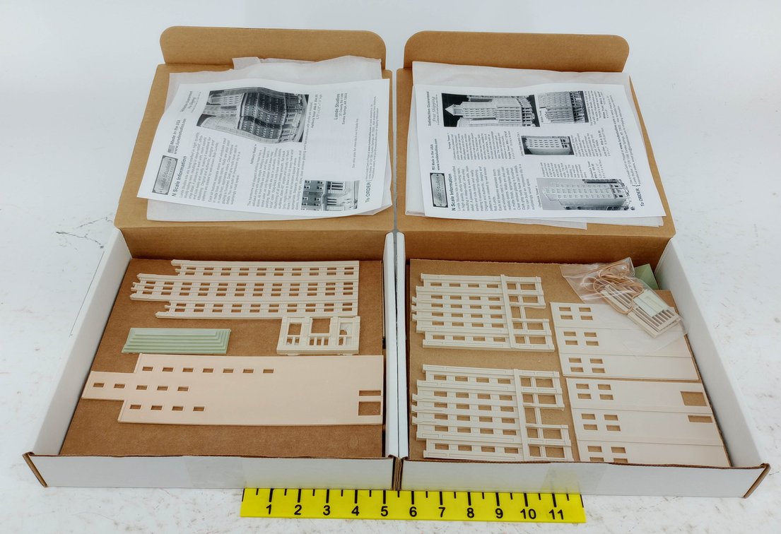 2 LUNDE STUDIOS N SCALE CHADWICK TOWER NK-5 & TEMPLE TOWER NK-7 BUILDING KITS, 2 OBS NNC INV 263330216