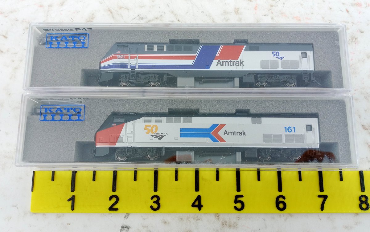 2 KATO N SCALE P42 AMTRAK 50TH ANNIVERSARY LOCOMOTIVES 176-6036 & 176-6038, 2 OBS INV 263330223