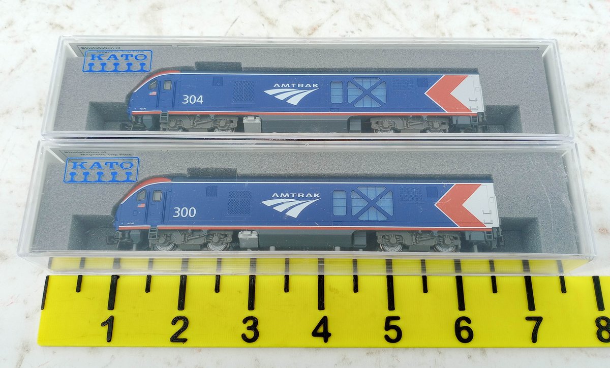 2 KATO N 176-6051 & 176-6053 AMTRAK ALC-42 CHARGER LOCOMOTIVES, 2 OBS INV 263330225