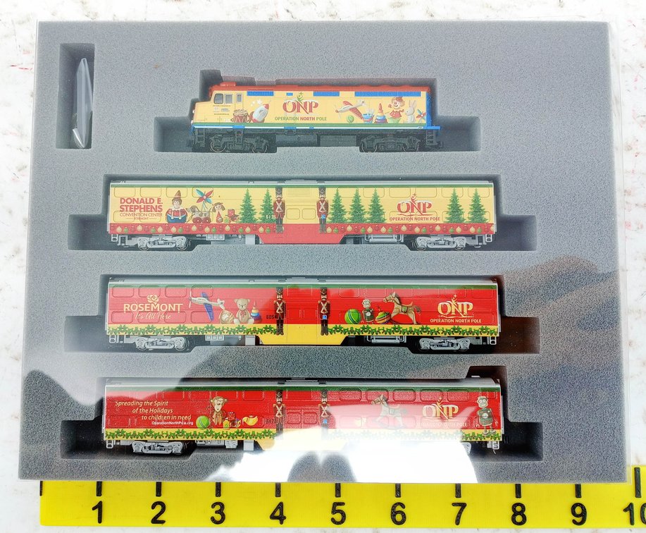 KATO 106-2015 N SCALE OPERATION NORTH POLE CHRISTMAS TRAIN 4 UNIT SET, OB INV 263330228