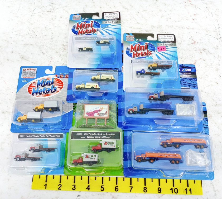 ASSORTED CLASSIC METAL WORKS MINI METALS N SCALE 1954 FORD TRUCKS & POLICE CARS INV 263330238