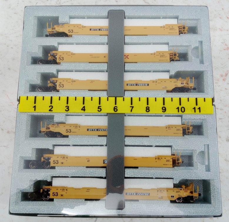 2 KATO HO 30-9051 & 30-9052 DTTX GUNDERSON MAXI-IV DOUBLE STACK CAR 3-PACKS, 2 OBS INV 263330248