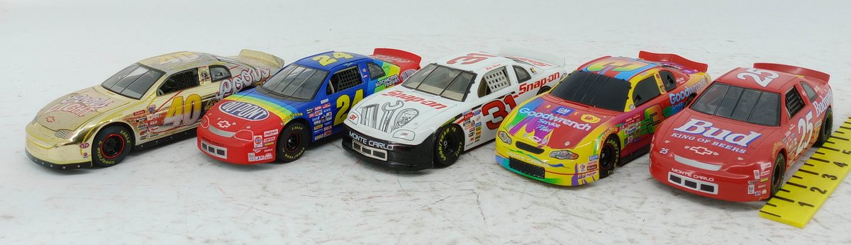 5 NASCAR CHEVROLET MONTE CARLO DIE-CAST STOCK CARS COORS LIGHT DUPONT SNAP-ON GOODWRENCH BUD INV 263330295