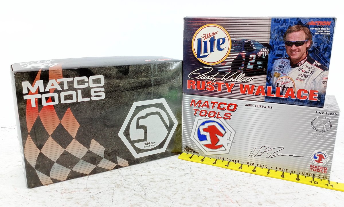 3 ACTION & RACING CHAMPIONS 1:24 DIE-CAST MATCO TOOLS FUNNY CARS & RUSTY WALLACE MILLER LITE STOCK CAR 3 OB INV 263330325